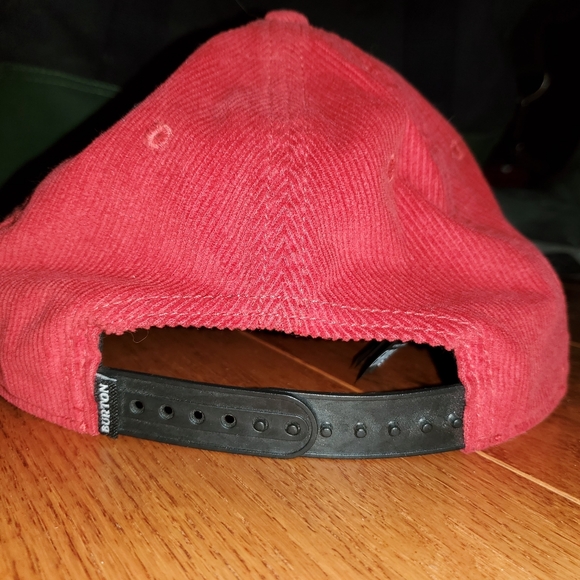EUC BURTON Corduroy Embroided Logo Trucker Hat Cap Adjustable One Size UNISEX - Picture 4 of 6